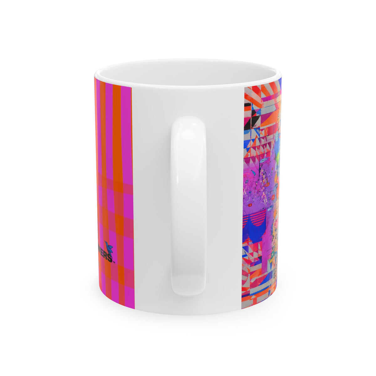 Copy of Pink & Orange Plaid Ceramic Mug — Bold Retro Striped Coffee Cup (11oz, 15oz)