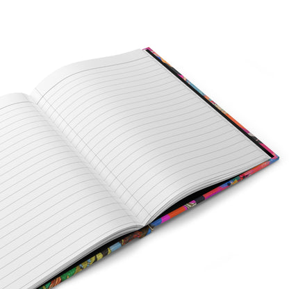 Glow Flower Striped Hardcover Journal — Lined Notebook for Notes & Sketches