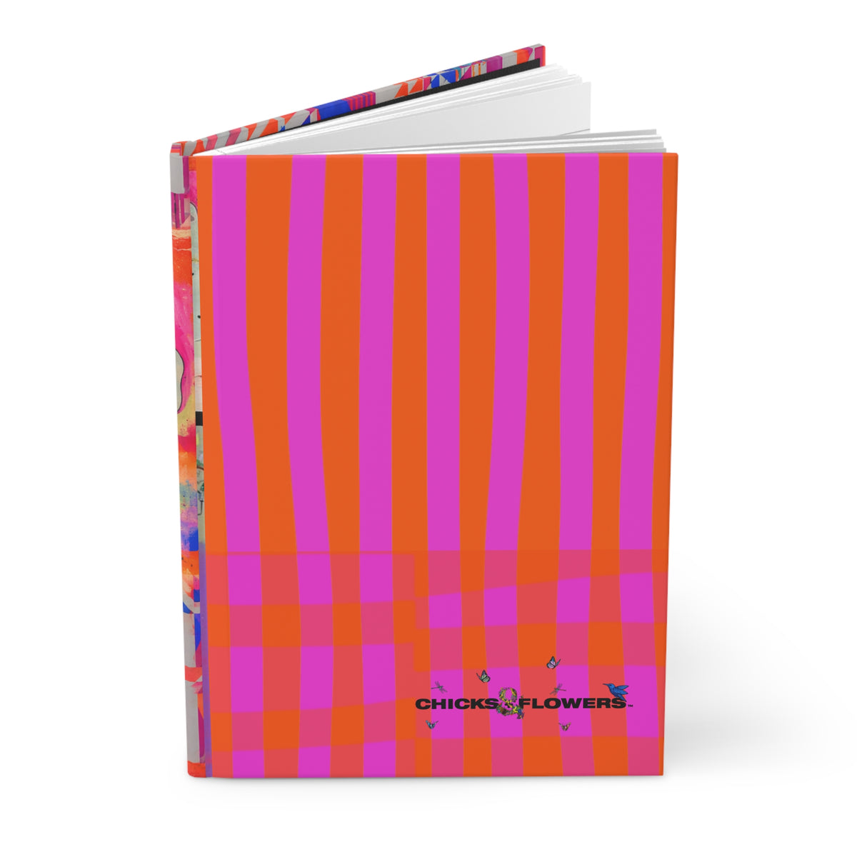 Copy of Vibrant Pink & Orange Striped Hardcover Journal — Lined Notebook for Notes & Sketches