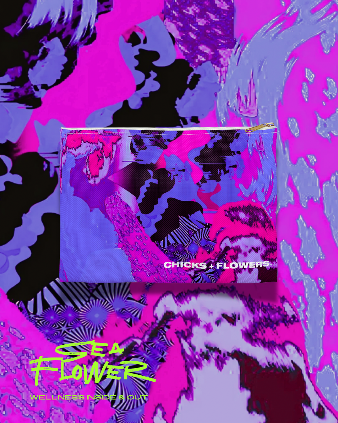 Plum Pattern Beauty Bag