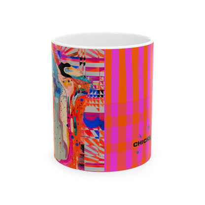 Copy of Pink & Orange Plaid Ceramic Mug — Bold Retro Striped Coffee Cup (11oz, 15oz)