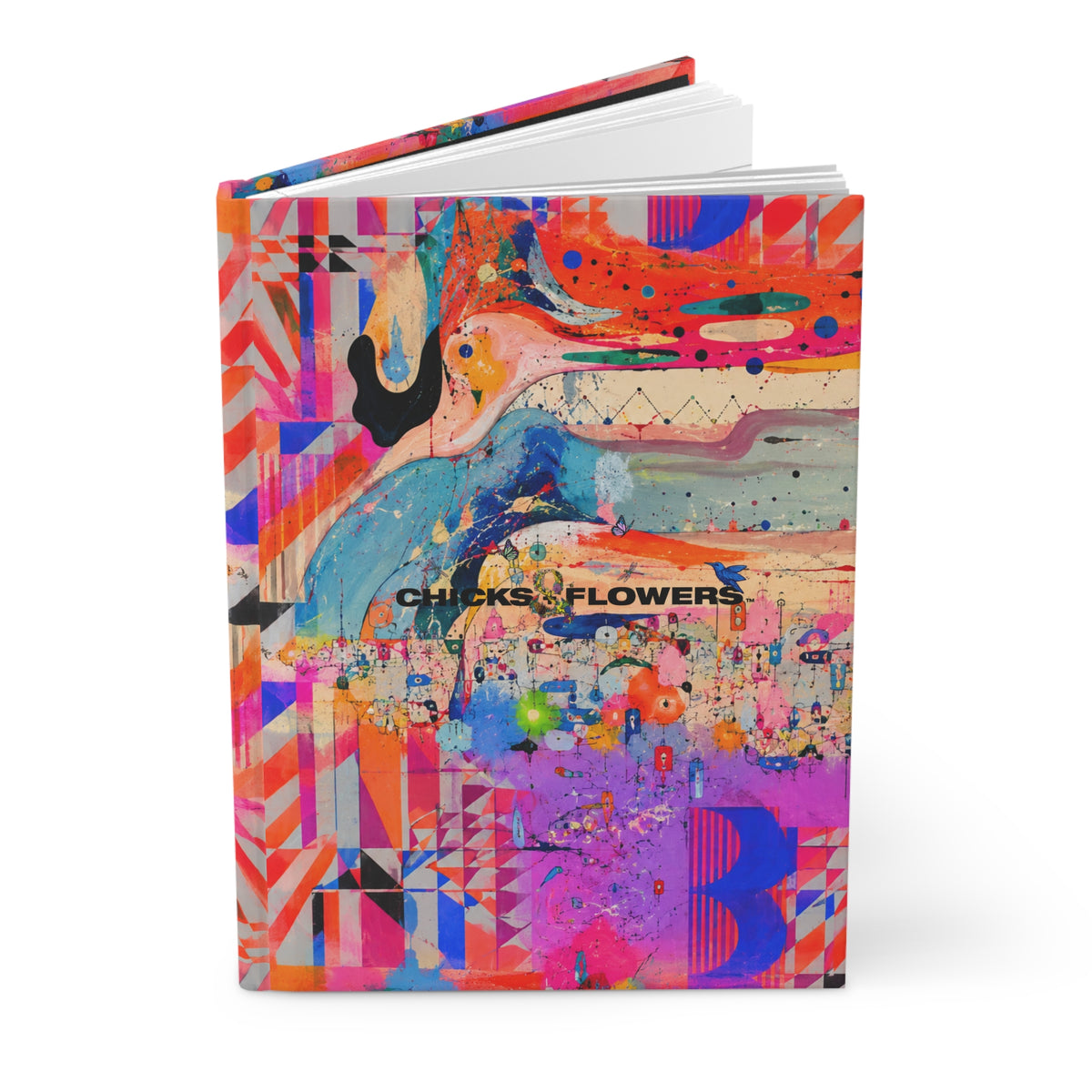 Copy of Vibrant Pink & Orange Striped Hardcover Journal — Lined Notebook for Notes & Sketches