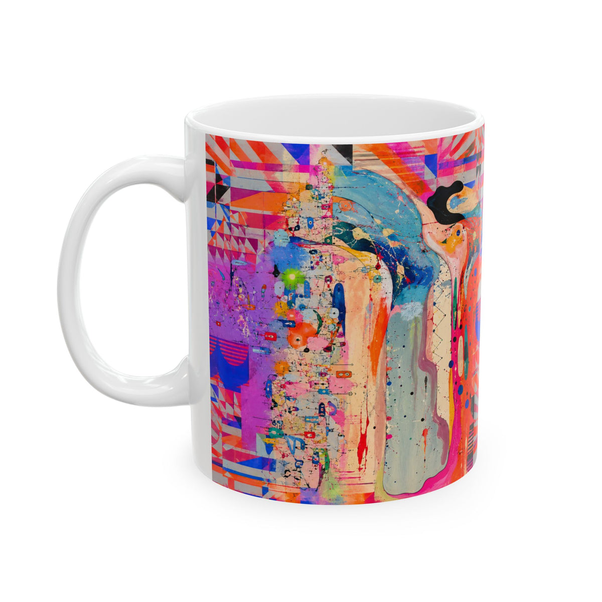 Copy of Pink & Orange Plaid Ceramic Mug — Bold Retro Striped Coffee Cup (11oz, 15oz)