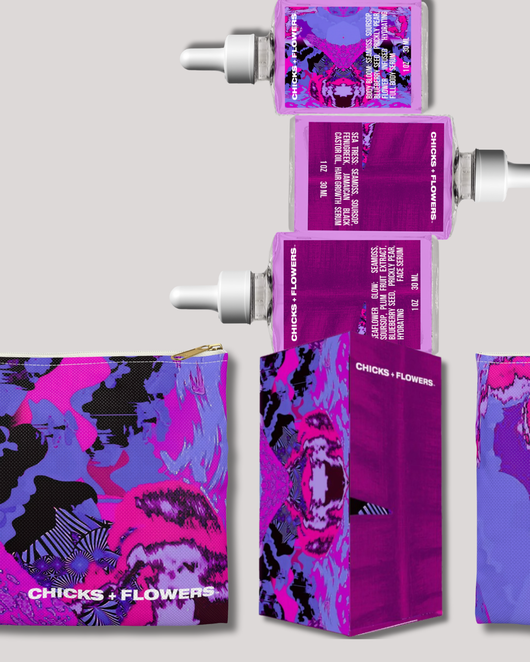 Plum Pattern Beauty Bag