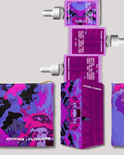 Plum Pattern Beauty Bag