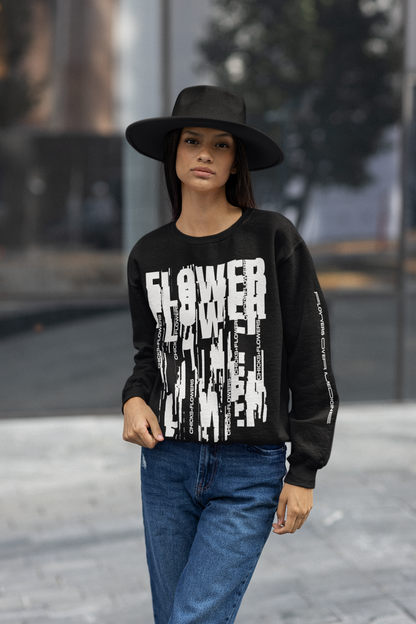 DISTORTED FLOWER CREWNECK